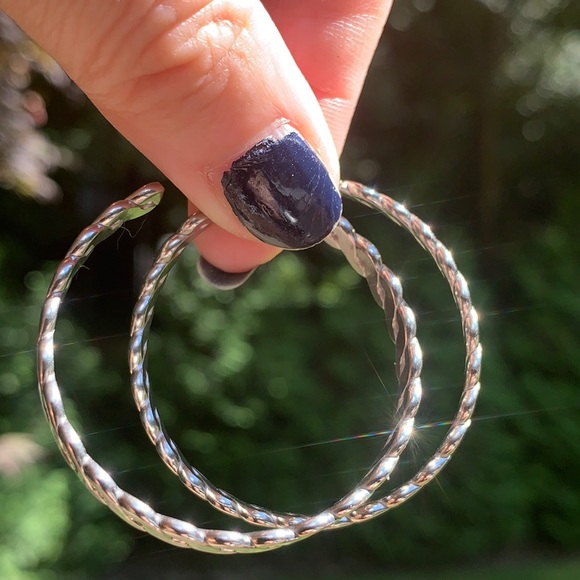 New Stainless Steel Hoop Earrings for Pierced Ears - Picture 1 of 9